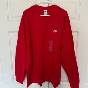 *NWT* NIKE Sportswear Club Fleece Crew University Red/White SIZE XXL **NWT
